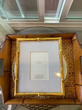 Williams Sonoma Home Aerin Rustic Gold Bamboo 4x6 Picture Frame